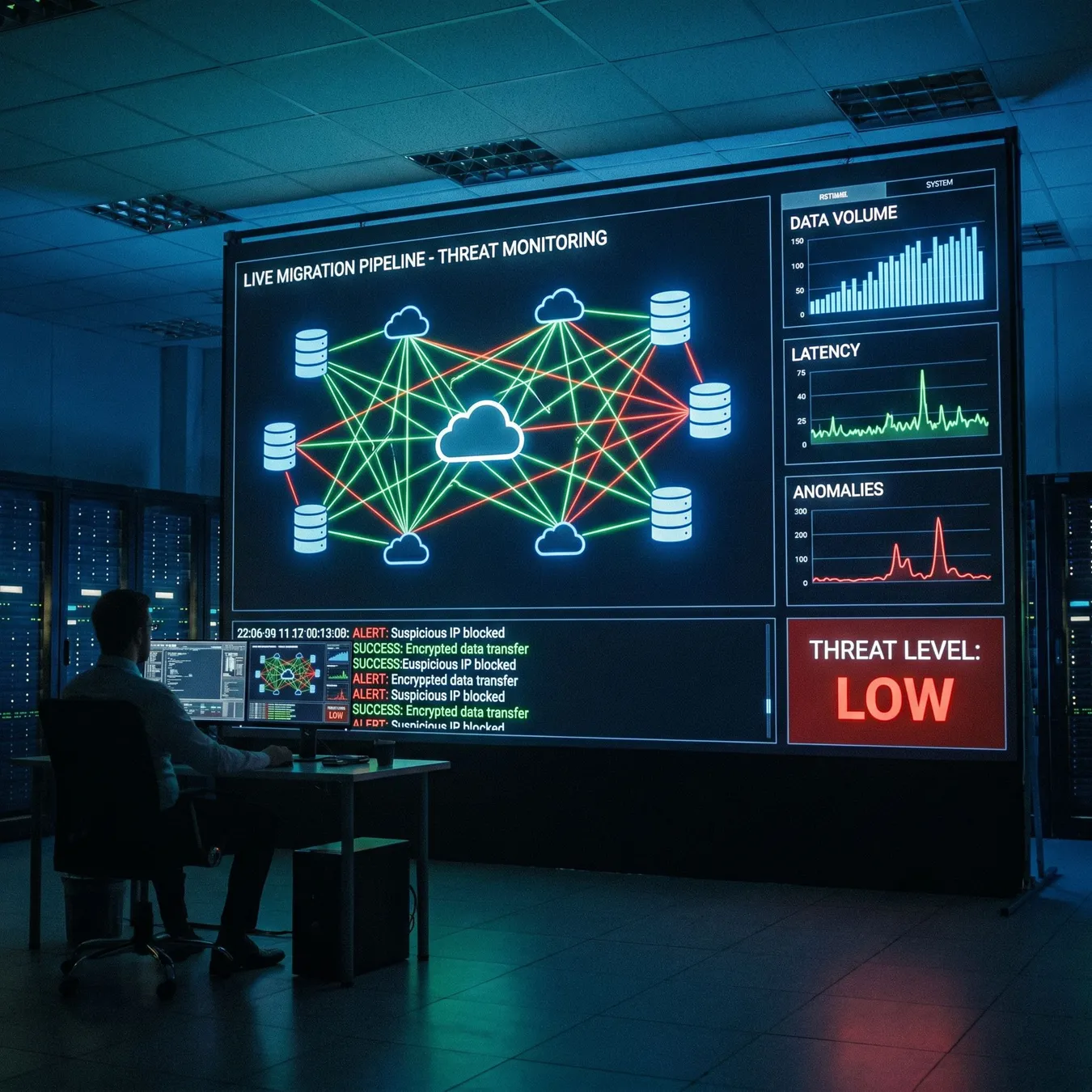 Monitoring encryption health during transfer.