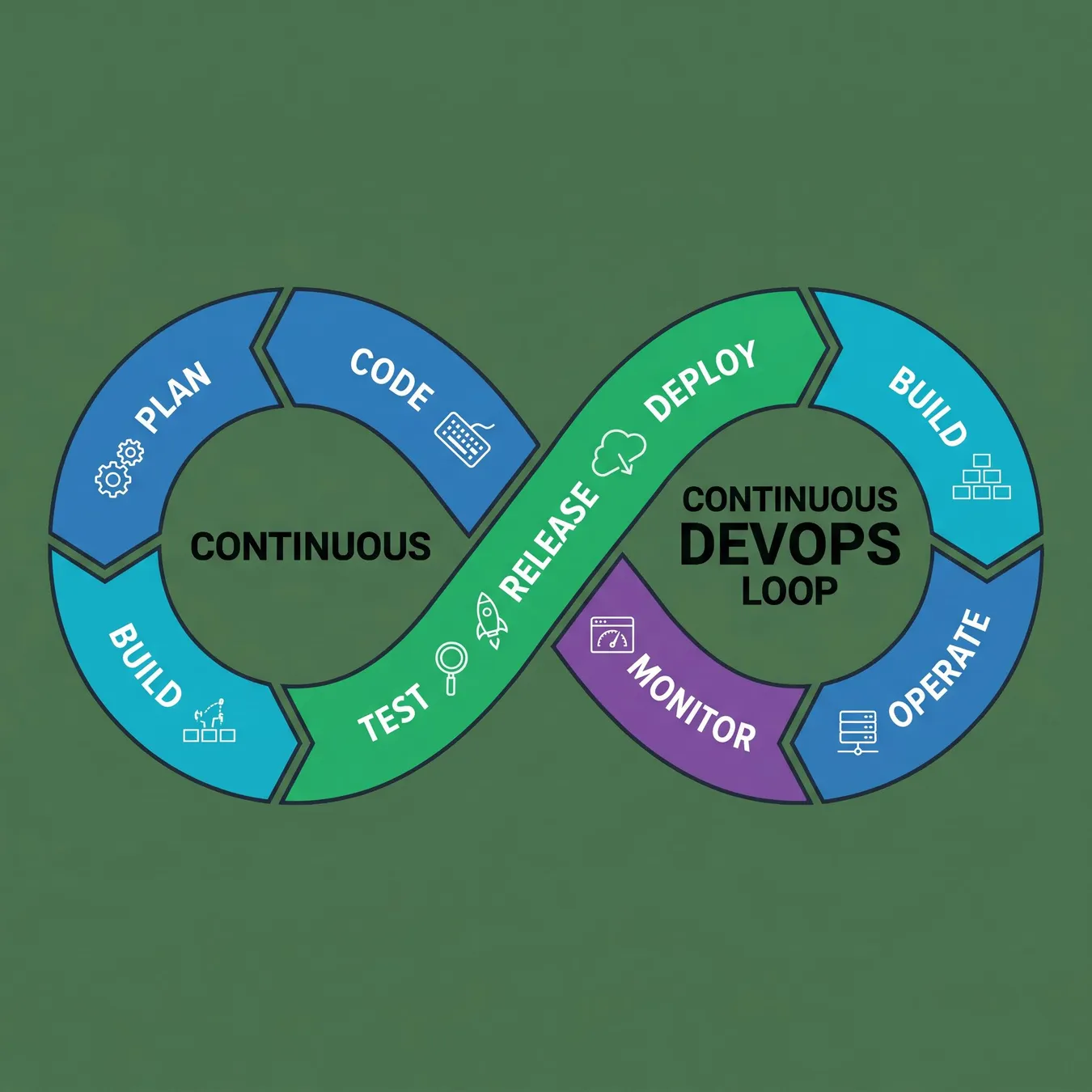 The continuous lifecycle of managed DevOps operations.