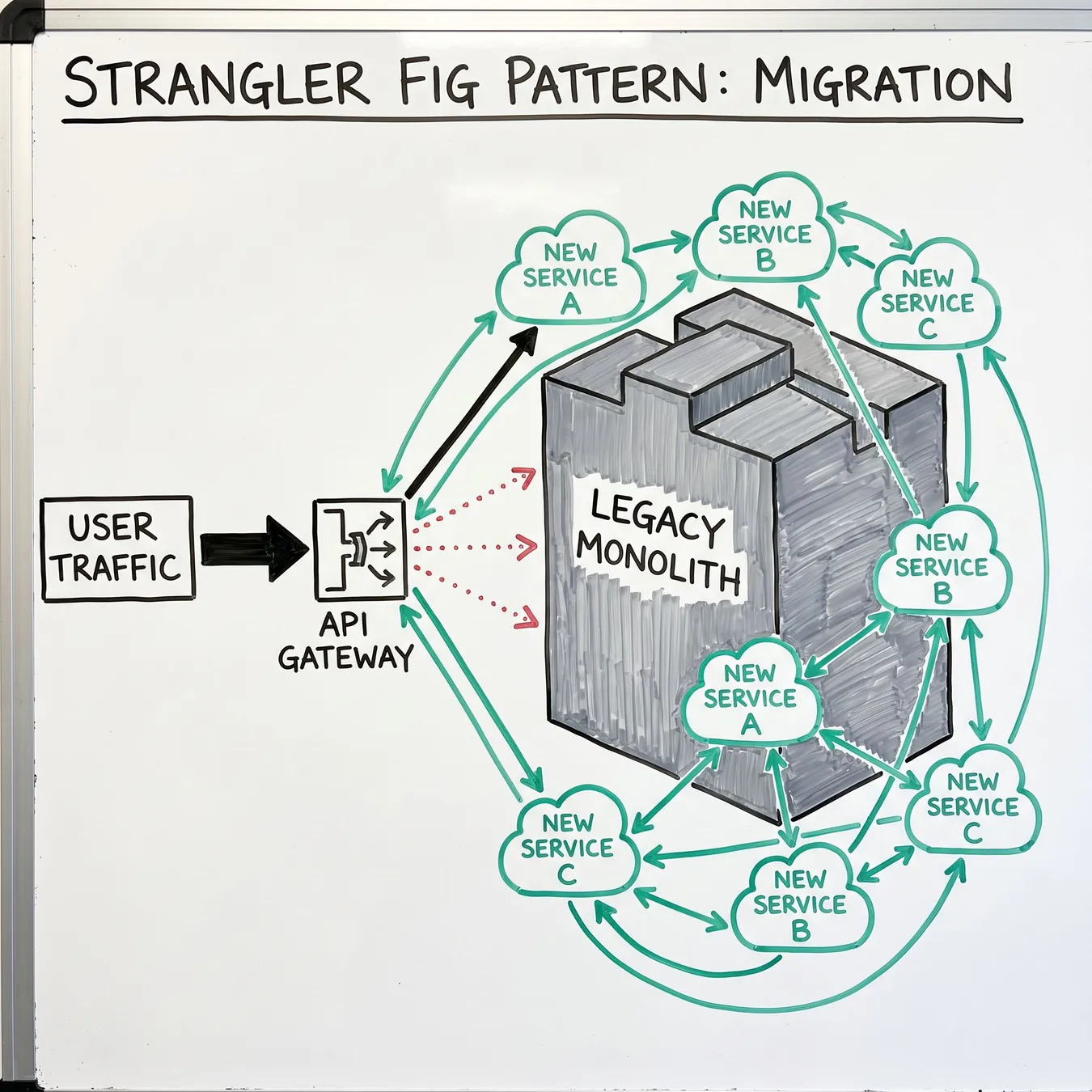 Incremental service extraction.