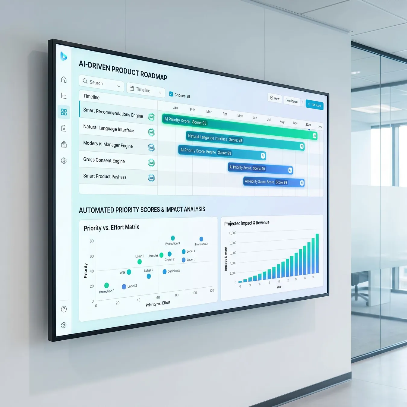 AI-native dashboards help visualize complex prioritization logic at a glance.