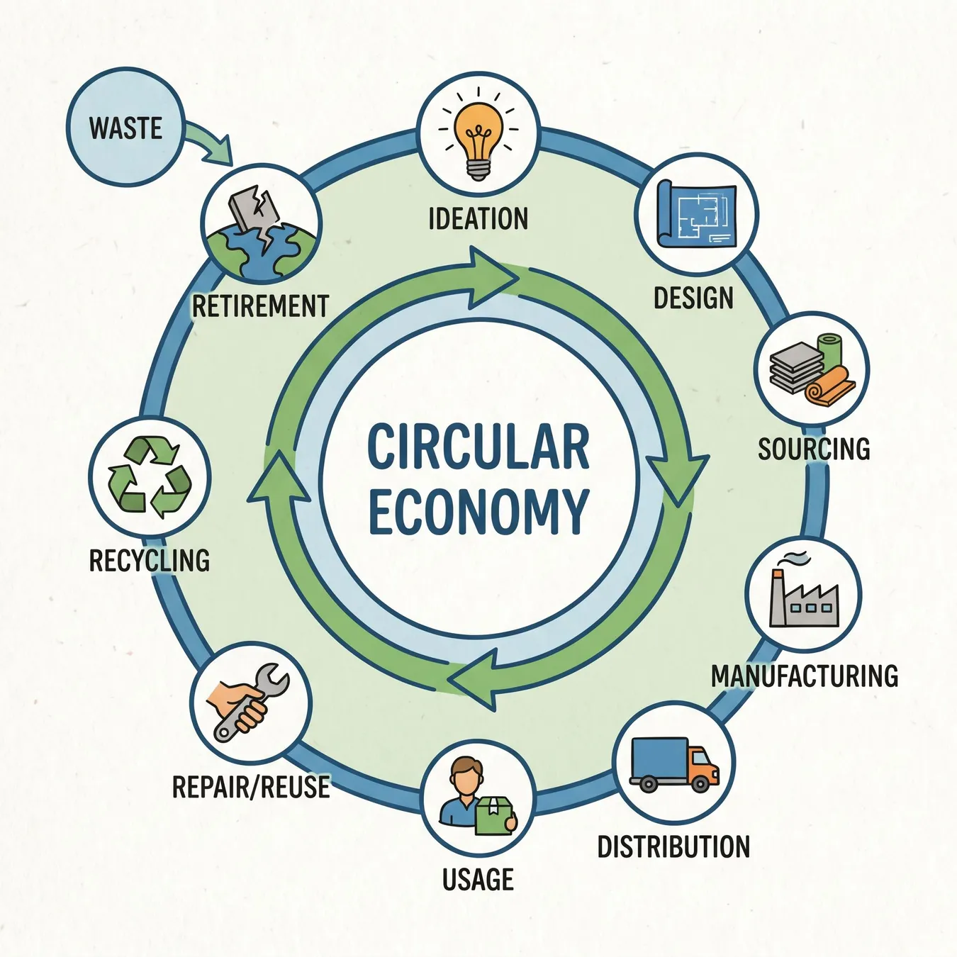 The continuous loop of a formal product lifecycle.