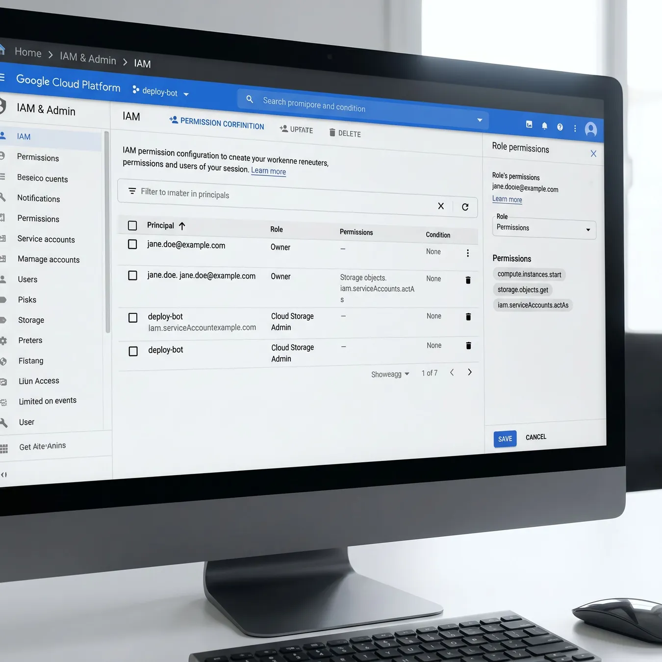 Configuring role-based access for the new cloud database.