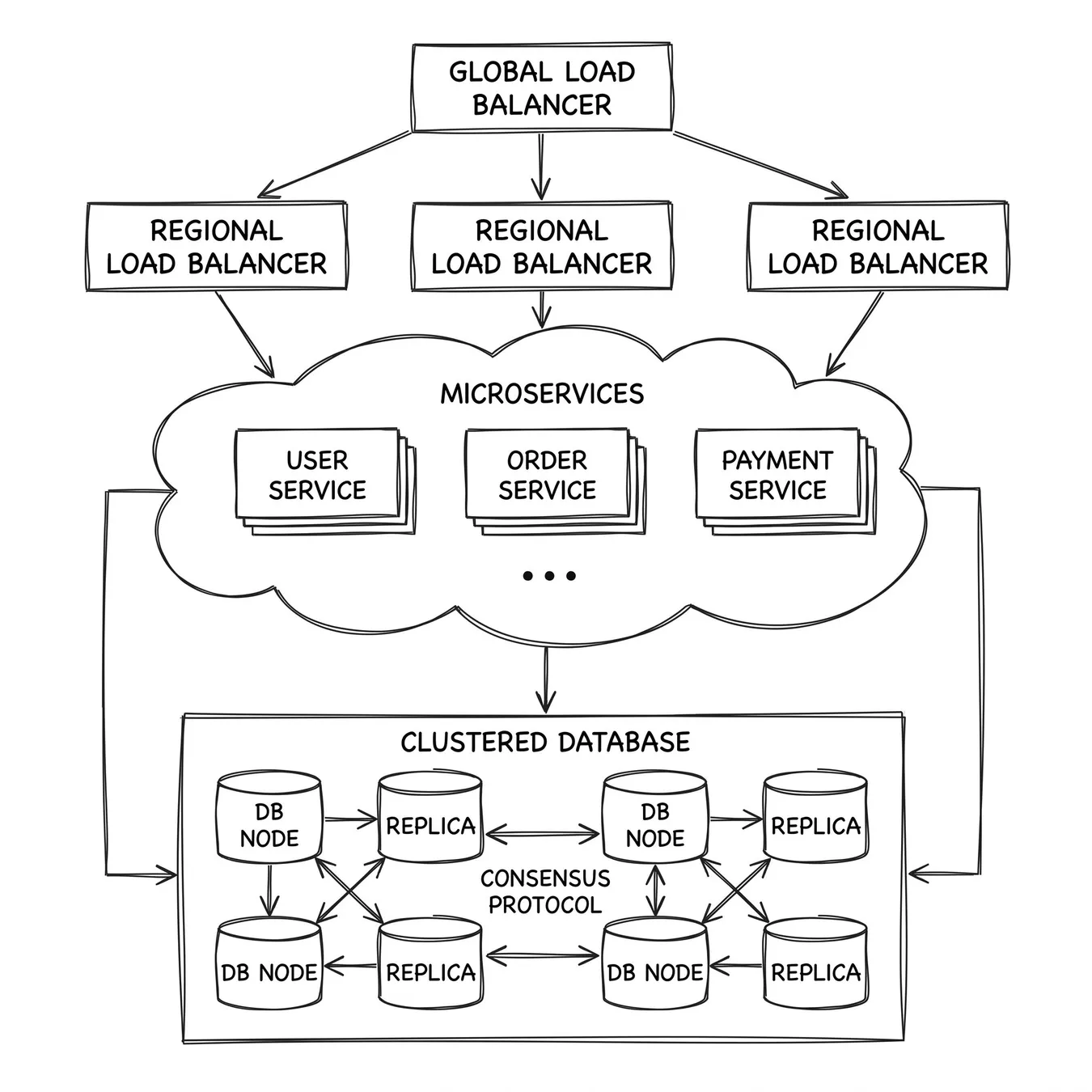 Visualizing the layers of a scalable system architecture.